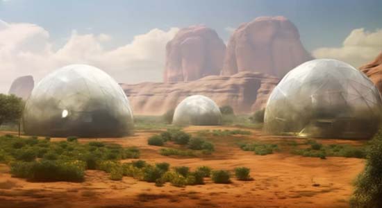 Biodomes on Mars
