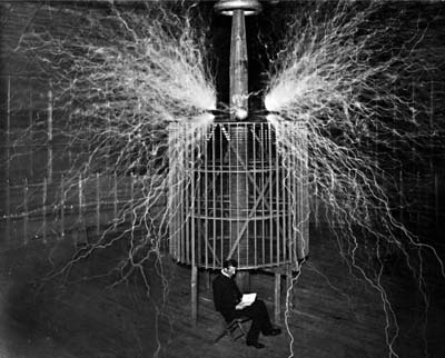 Tesla with his Coil